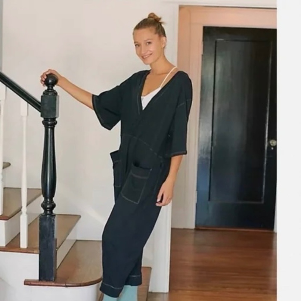 Free People Work from Home Reversible Onesie Black Size small